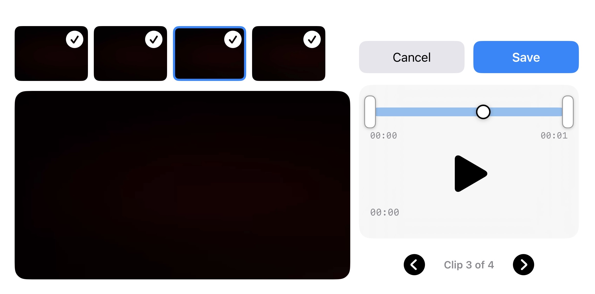 Editing Timeline UI