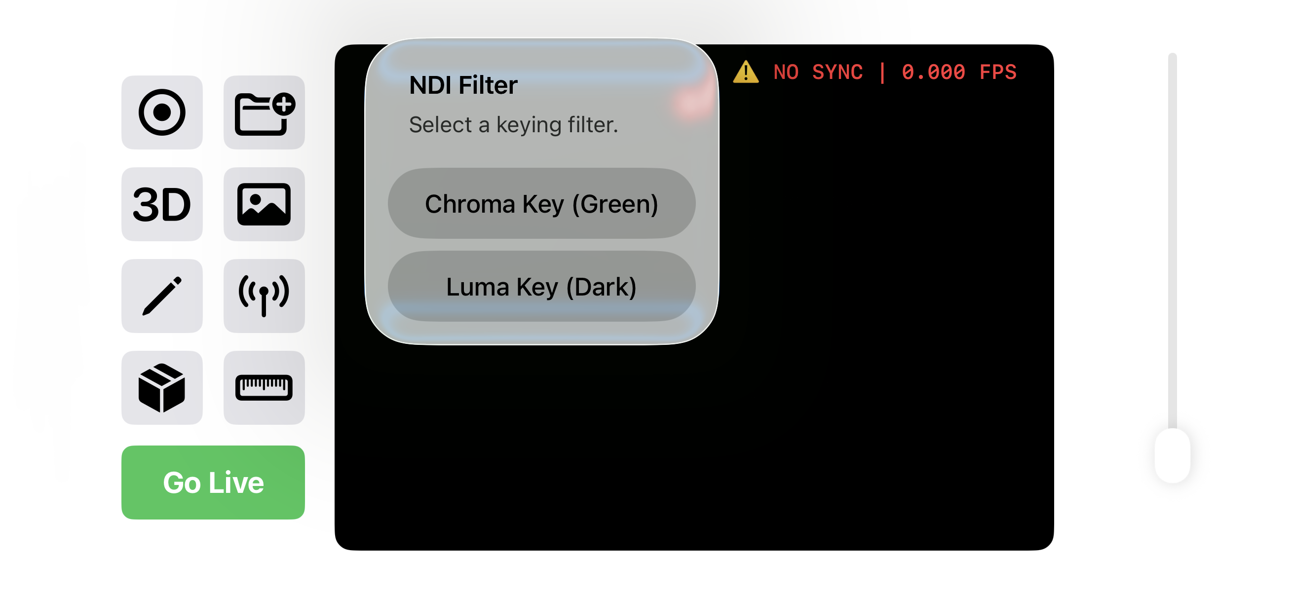 Chroma and Luma Key Interface